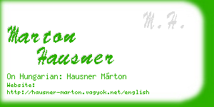 marton hausner business card
