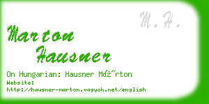 marton hausner business card
